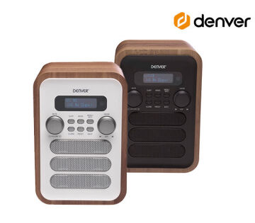 De denver DAb radio is verkrijgbaar in grijs en wit.